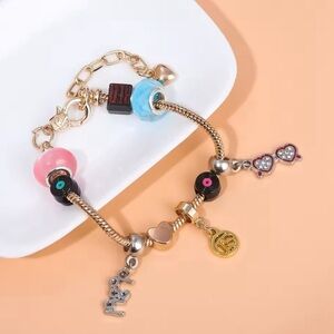 925 Sterling Silver Plated Taylor Swift swifter Theme Charm Bracelet